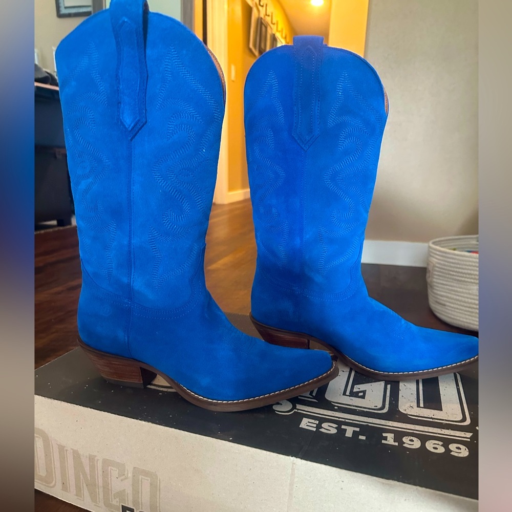 Dingo DI 920 #Out West Blue Cowgirl Boots